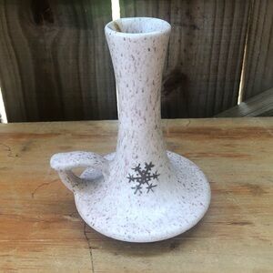 Speckled Glaze Candlestick Holder Snowflake Onion River Pottery Winooski VT